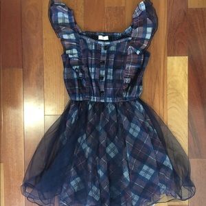 Liz Lisa Purple Plaid Ruffle Dress